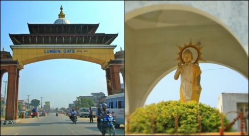 The Gate and Buddha Image in Lumbini
