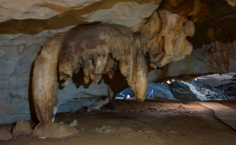 Strange stone form inside Saddan Cave, Hpa'an, Myanmar